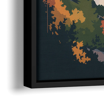 Niagara Falls at Sunset - Close-Up Black Frame Canvas