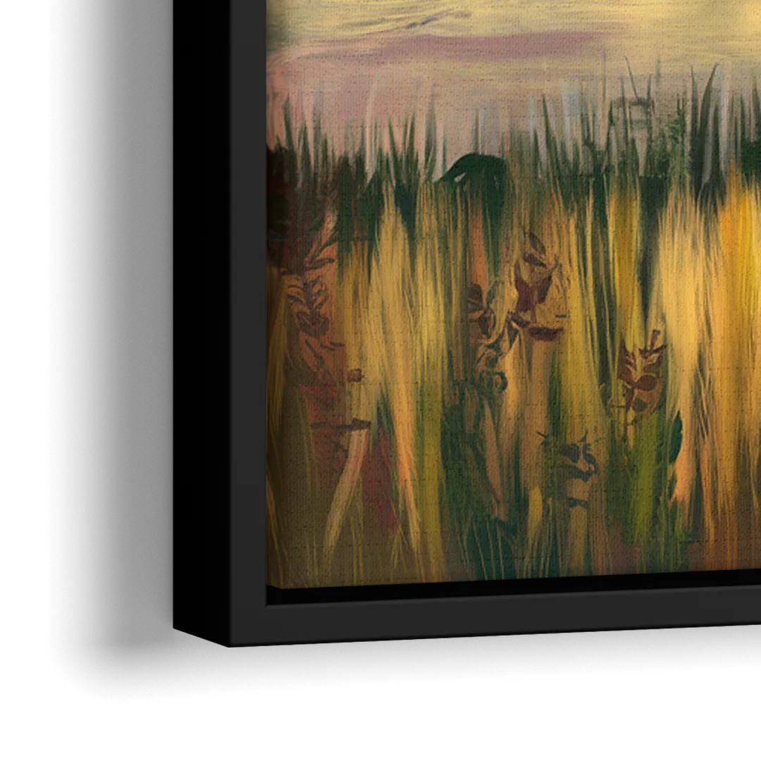 Tulsa Golden Hour - Close-Up Black Frame Canvas