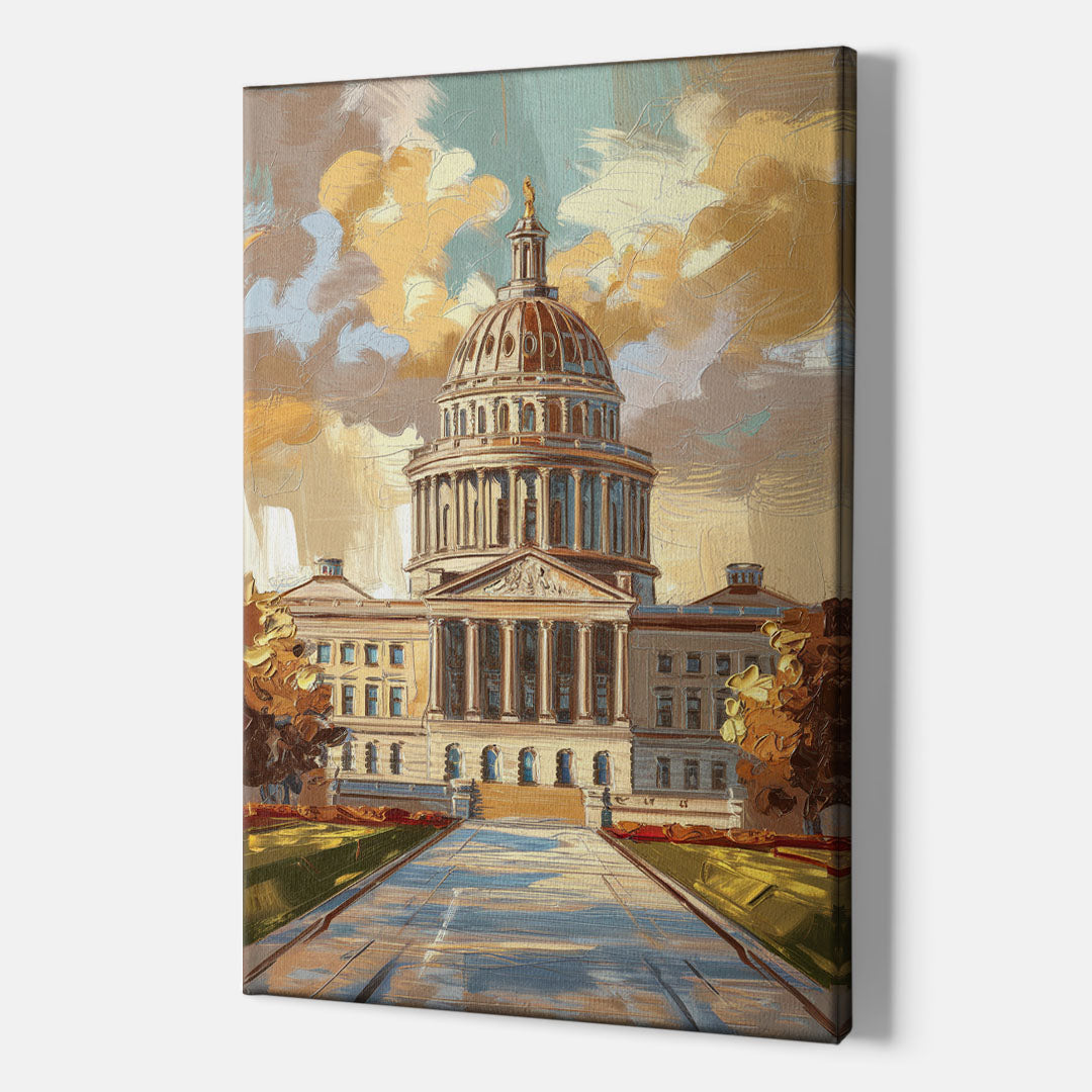 Springfield State Capitol - Canvas Wall Art Indoor