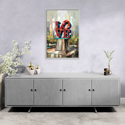 Philadelphia Love Sculpture - Living Room White Frame Canvas