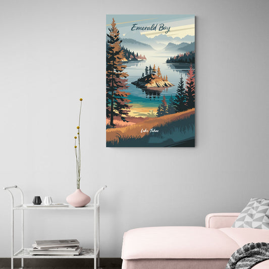 Lake Tahoe Emerald Bay View - Canvas Wall Art Living Room
