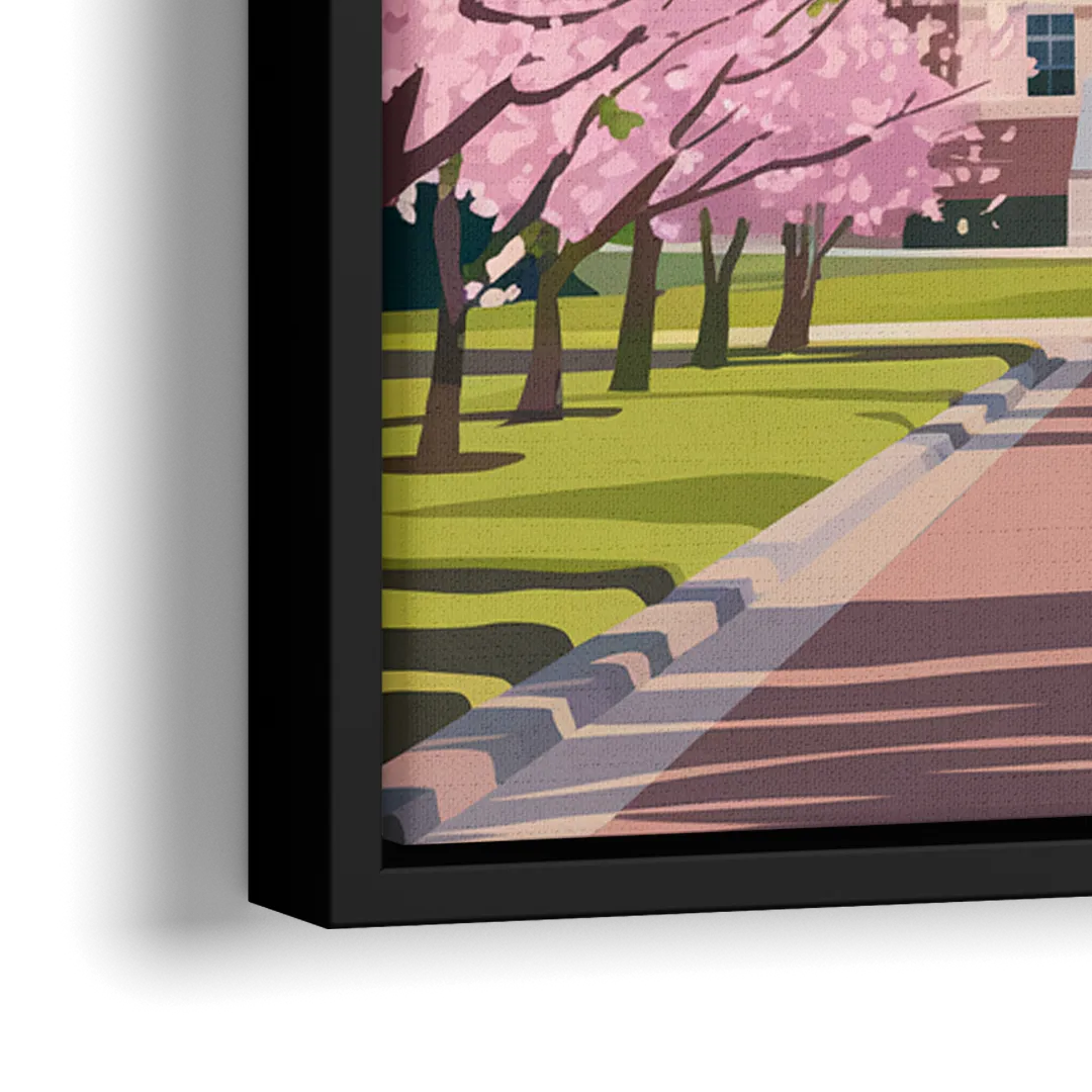 Raleigh State Capitol - Close-Up Black Frame Canvas