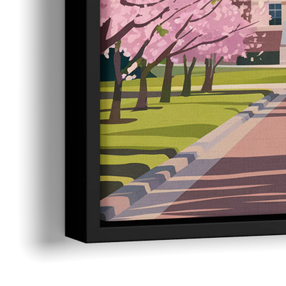 Raleigh State Capitol - Close-Up Black Frame Canvas
