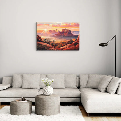 Sedona Sunrise Over Mesa - Canvas Wall Art Living Room