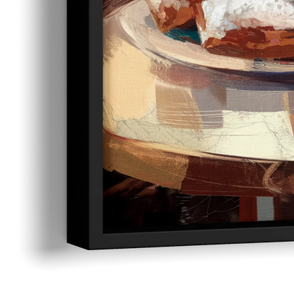 New Orleans Beignets and Coffee - Close-Up Black Frame Canvas