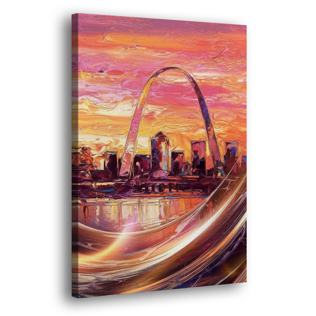 St. Louis Skyline at Sunset - Canvas Print Art Sides