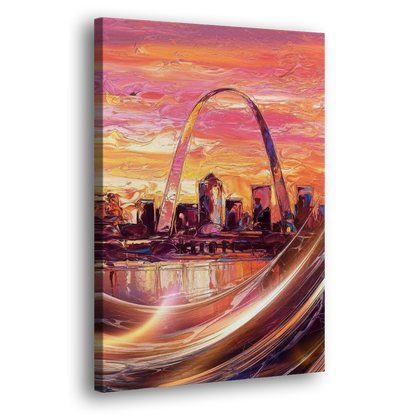 St. Louis Skyline at Sunset - Canvas Print Art Sides