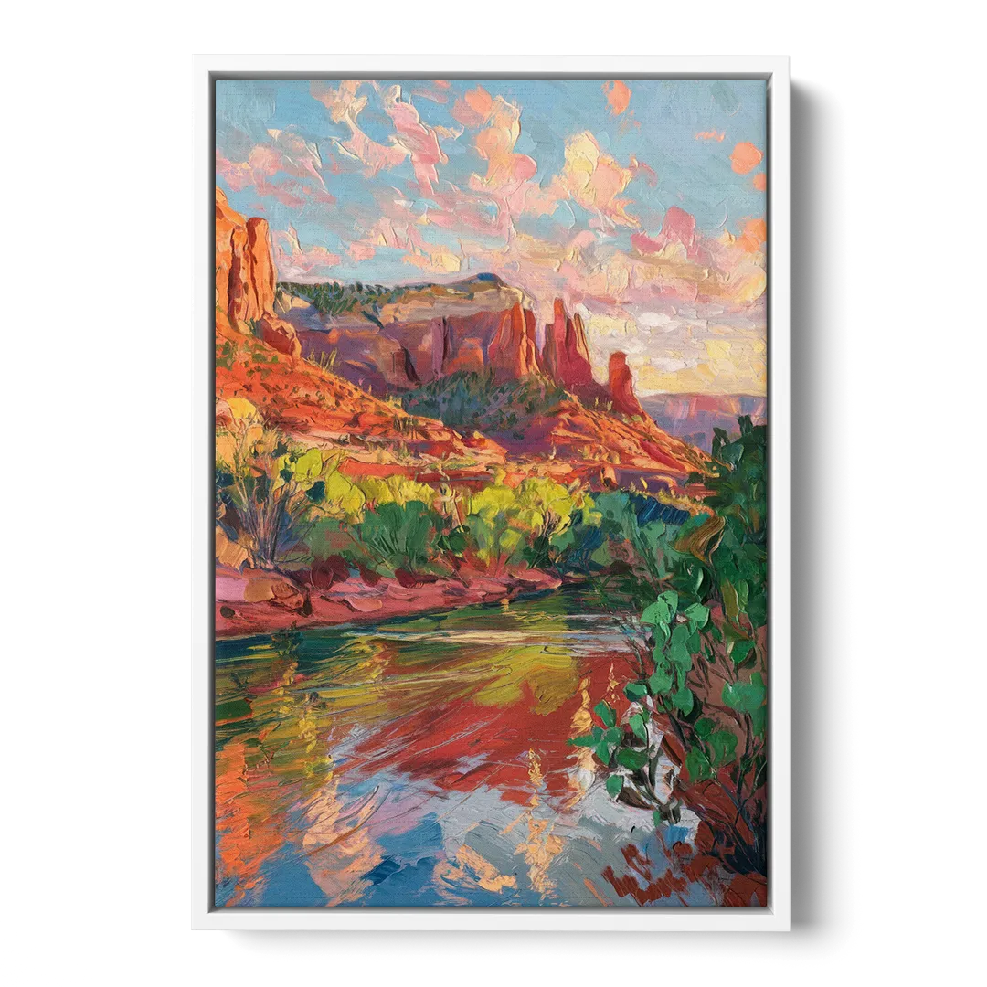 Sedona Scenic Canyon Vibes - White Frame Canvas