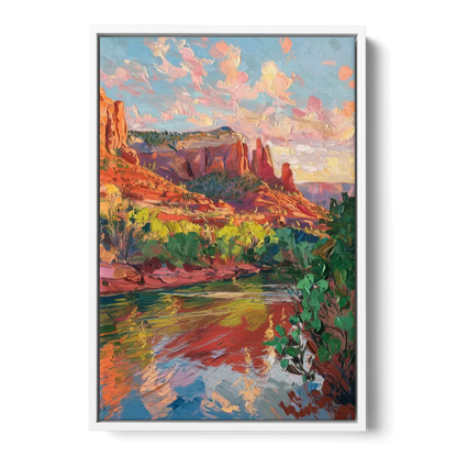 Sedona Scenic Canyon Vibes - White Frame Canvas
