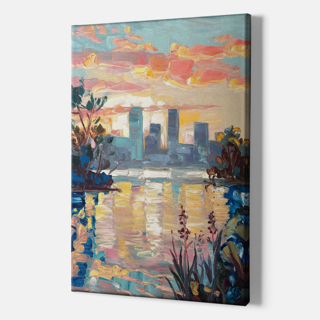 Buffalo Waterfront Sunrise - Canvas Wall Art Indoor