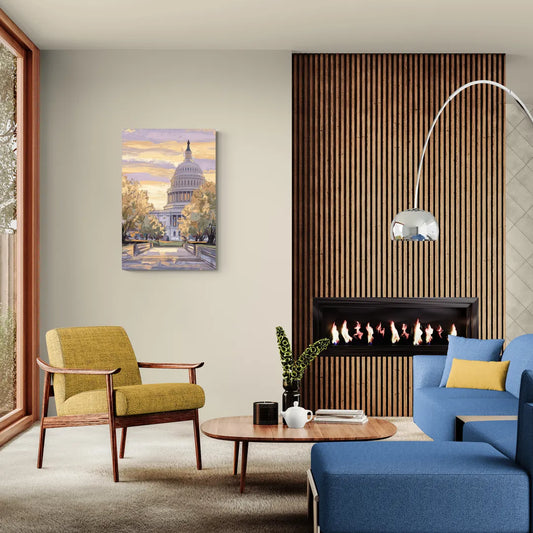 Lincoln Capitol Building - Canvas Wall Art Living Room