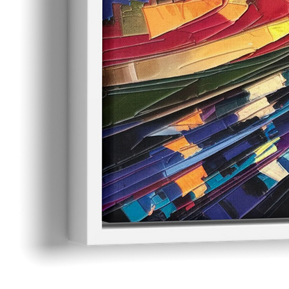 Greenville Vibrant Cityscape - Close-Up White Frame Canvas