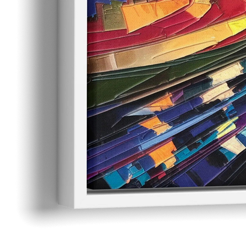 Greenville Vibrant Cityscape - Close-Up White Frame Canvas