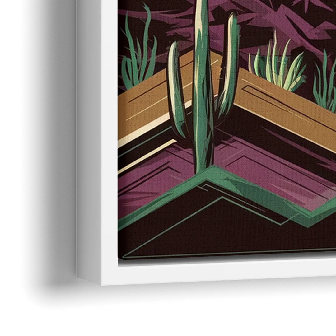 Phoenix Skyline at Sunset - Close-Up White Frame Canvas