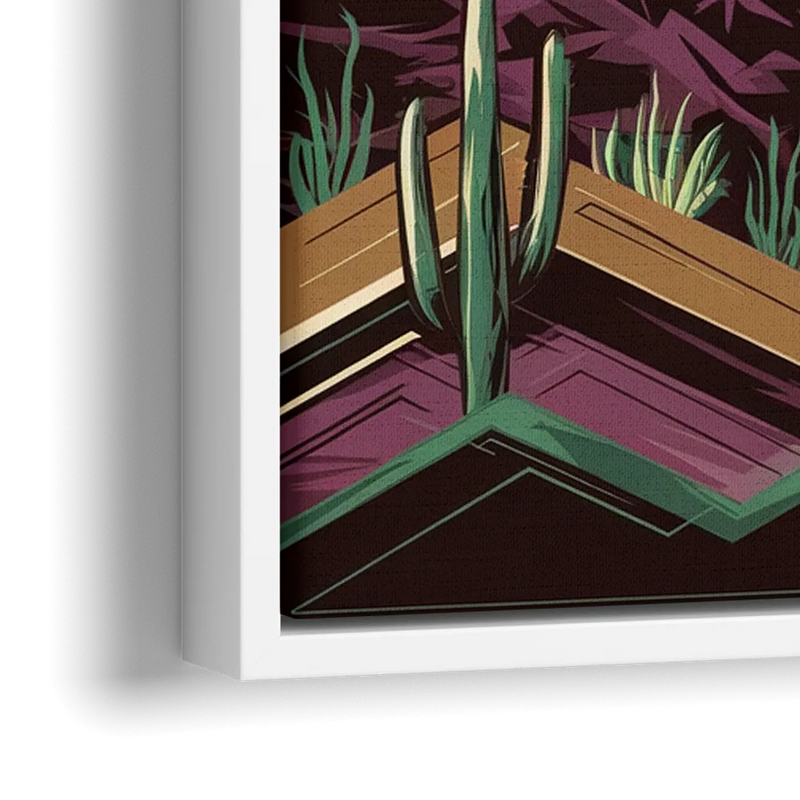 Phoenix Skyline at Sunset - Close-Up White Frame Canvas