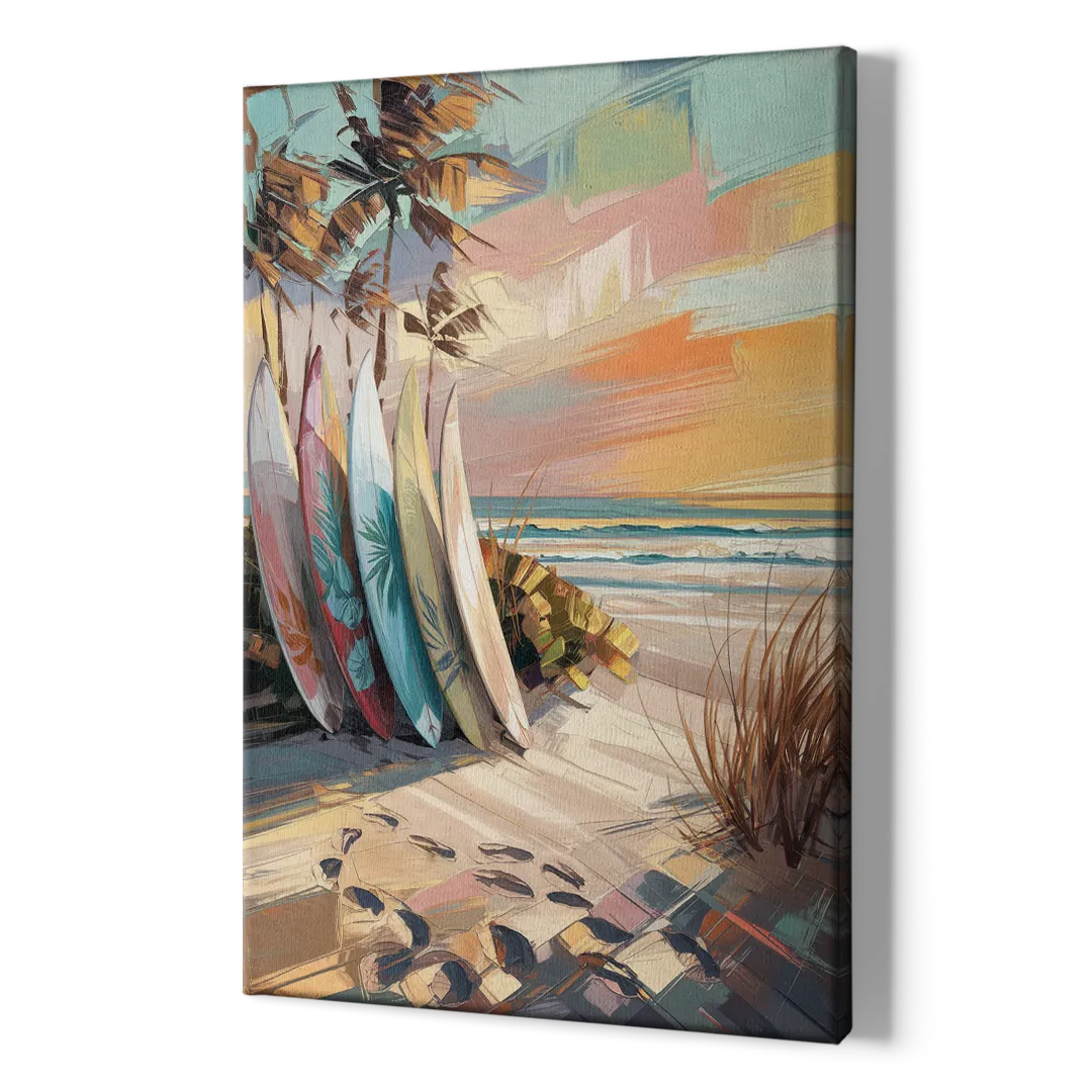 Huntington Beach Surfboards - Canvas Print Art Sides