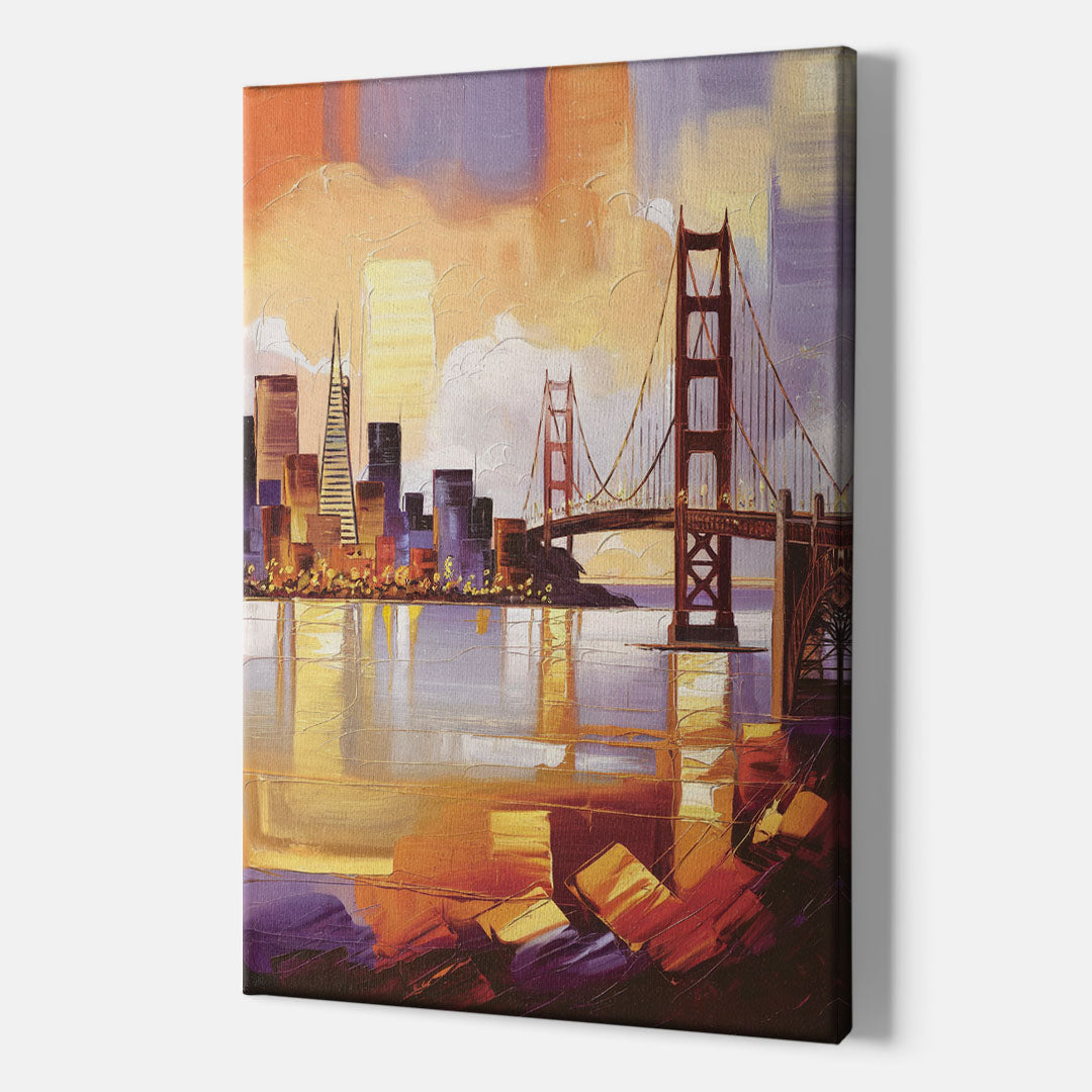 San Francisco Golden Hour Skyline - Canvas Wall Art Indoor