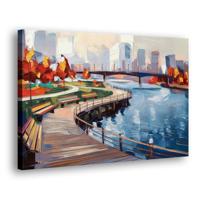 Buffalo Waterfront Boardwalk - Canvas Print Art Sides