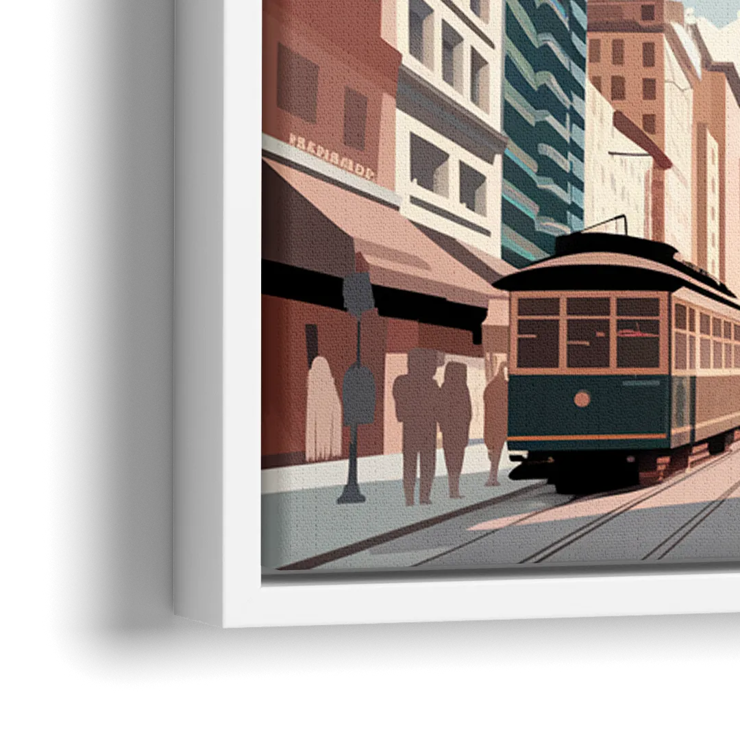 New York City Flatiron Building - Close-Up White Frame Canvas