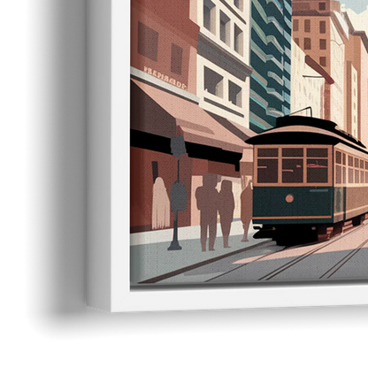 New York City Flatiron Building - Close-Up White Frame Canvas