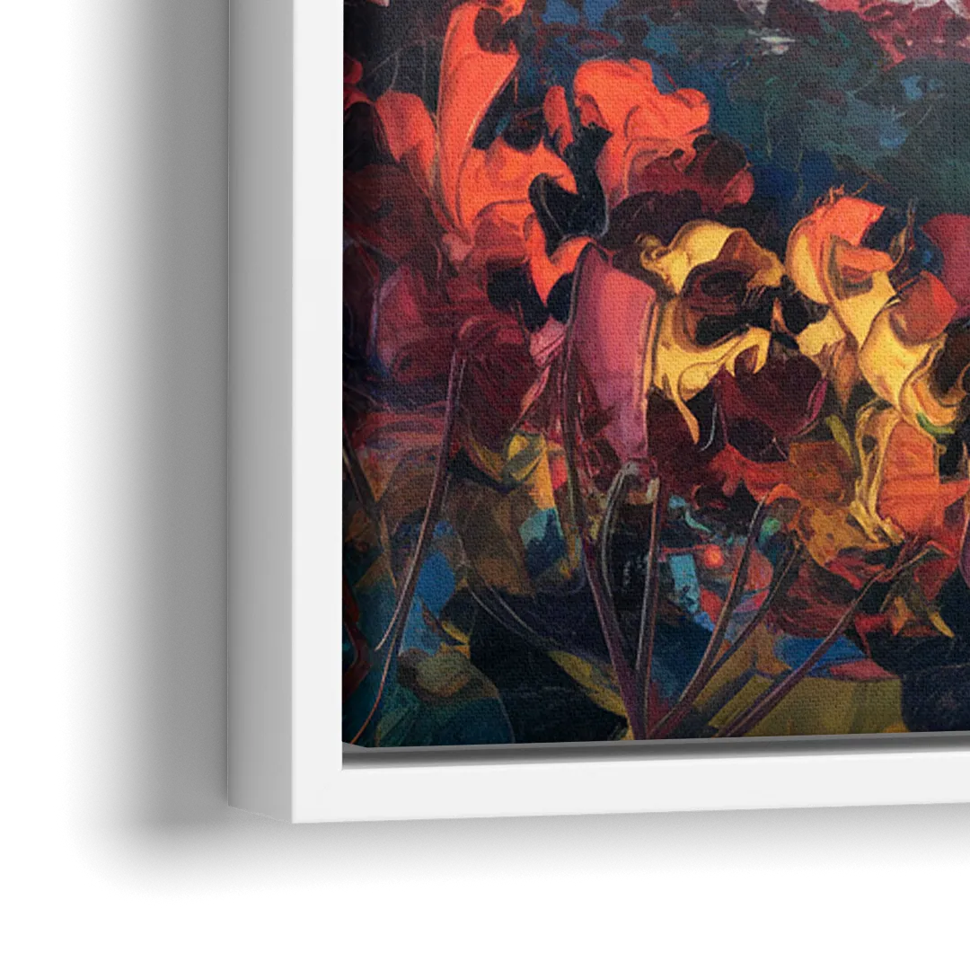 Knoxville Smoky Mountains Scene - Close-Up White Frame Canvas