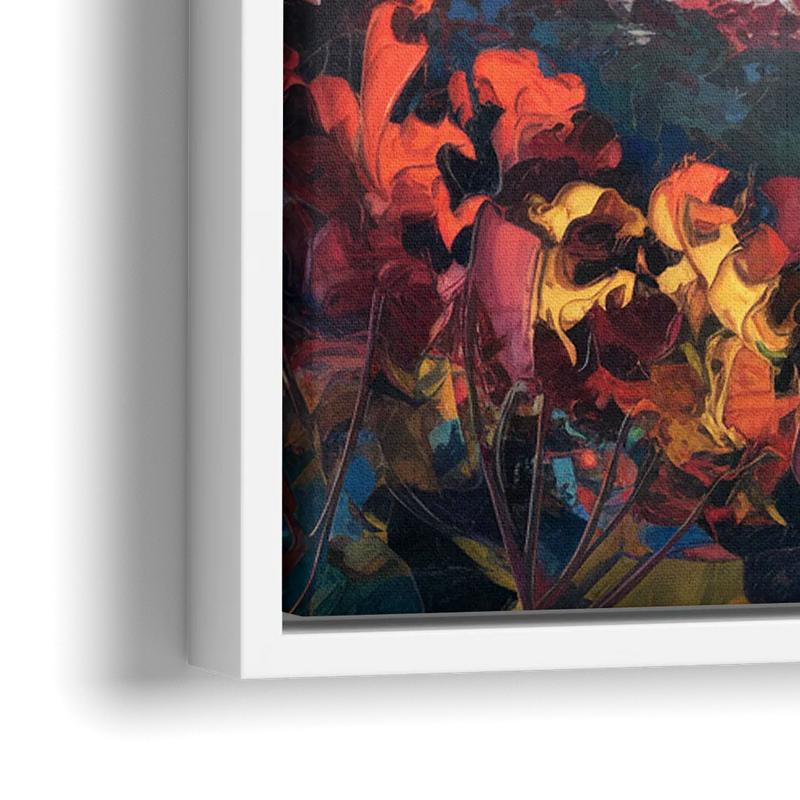 Knoxville Smoky Mountains Scene - Close-Up White Frame Canvas