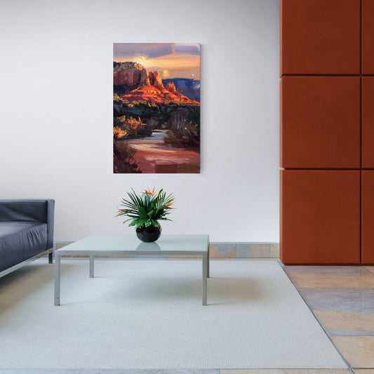 Sedona Evening Sky Glow - Canvas Wall Art Living Room
