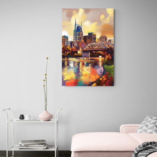 Nashville Scenic Riverfront - Canvas Wall Art Living Room