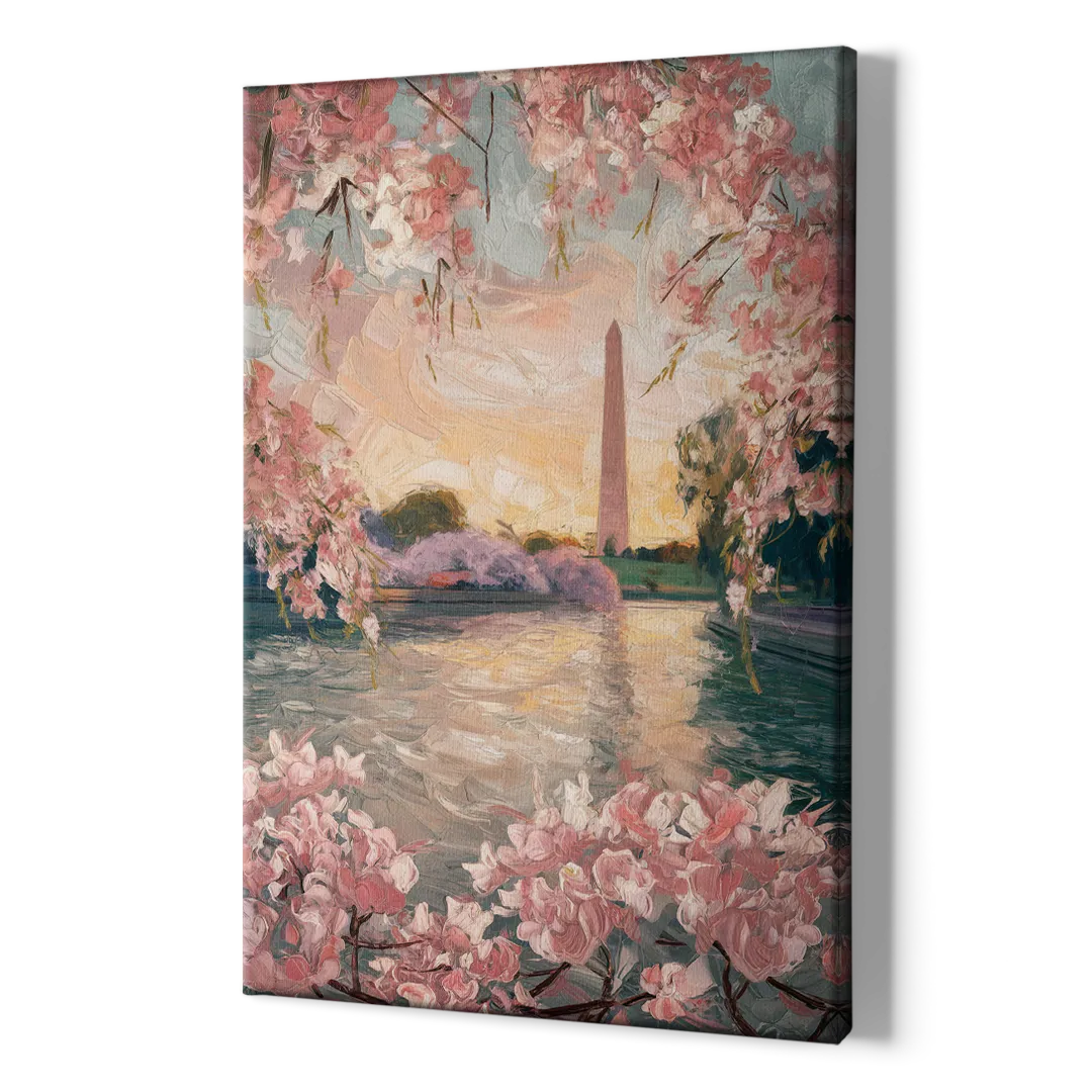 Washington DC Cherry Blossoms - Canvas Print Art Sides