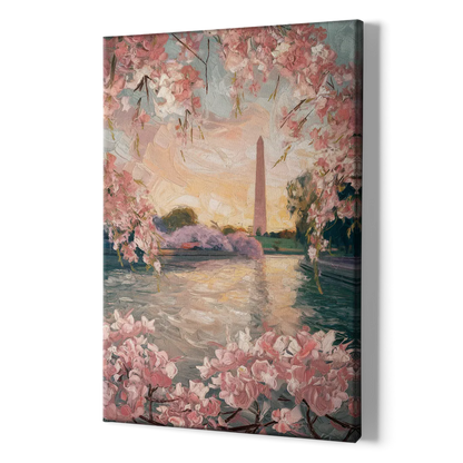 Washington DC Cherry Blossoms - Canvas Print Art Sides