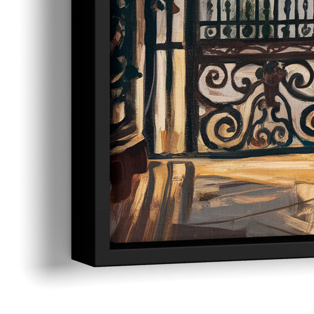 Charleston Iconic Gates - Close-Up Black Frame Canvas