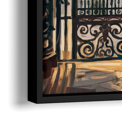 Charleston Iconic Gates - Close-Up Black Frame Canvas