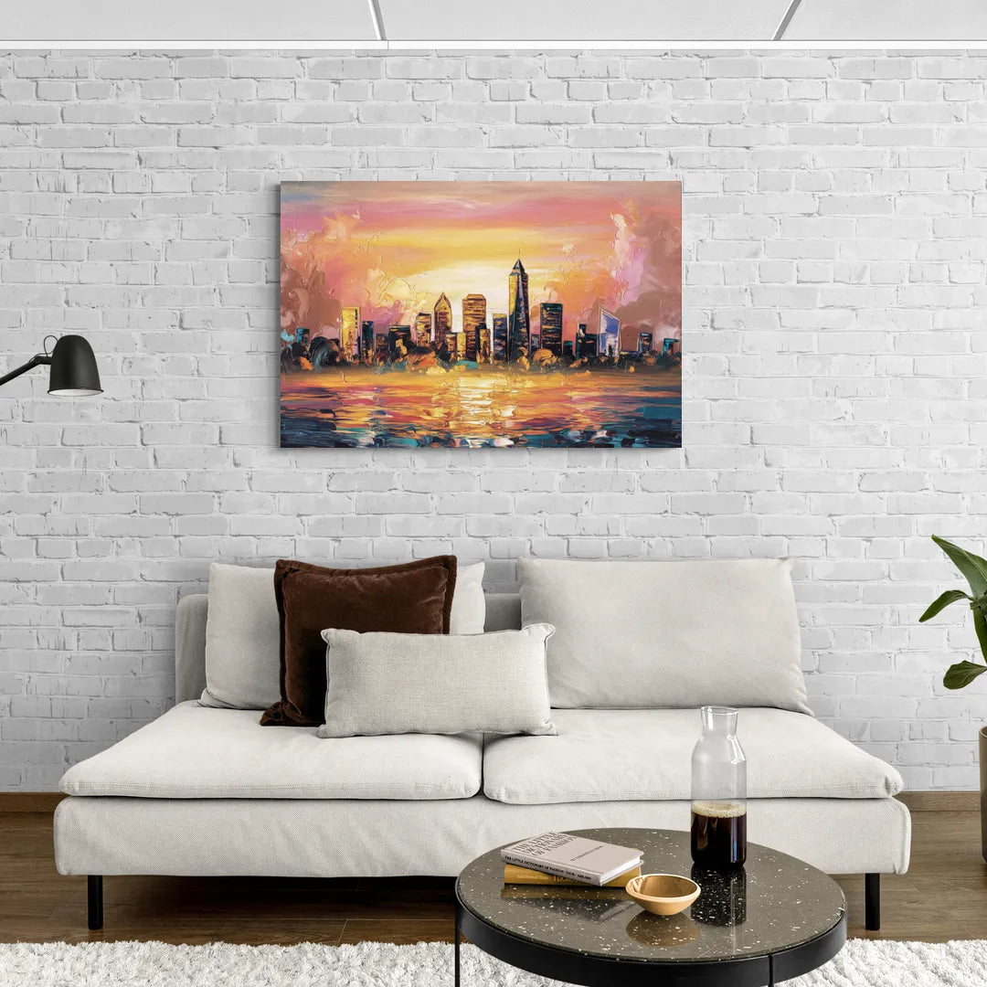 Salem Skyline Sunset - Canvas Wall Art Living Room