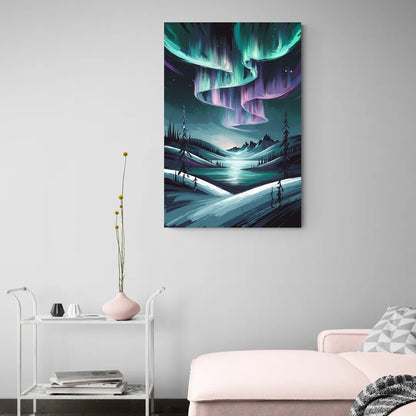 Aurora Skyline Glow - Canvas Wall Art Living Room