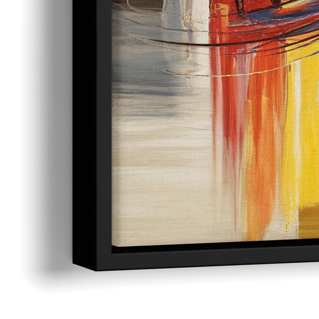 Nashville Skyline at Sunset - Close-Up Black Frame Canvas