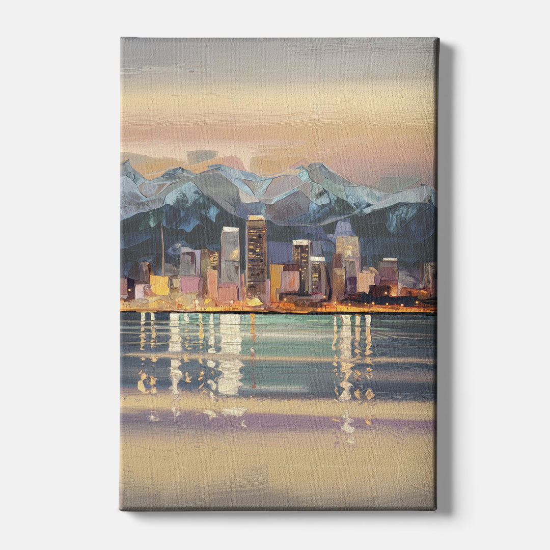 Anchorage Cityscape Reflection - Canvas Wall Art