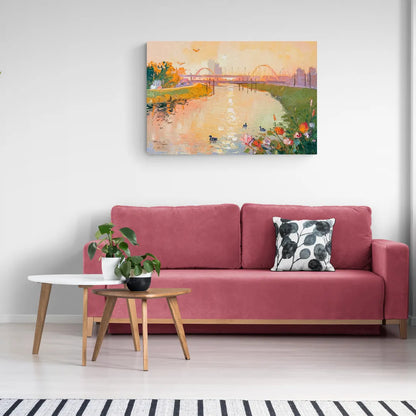 Jacksonville Riverside Scenery - Canvas Wall Art Living Room