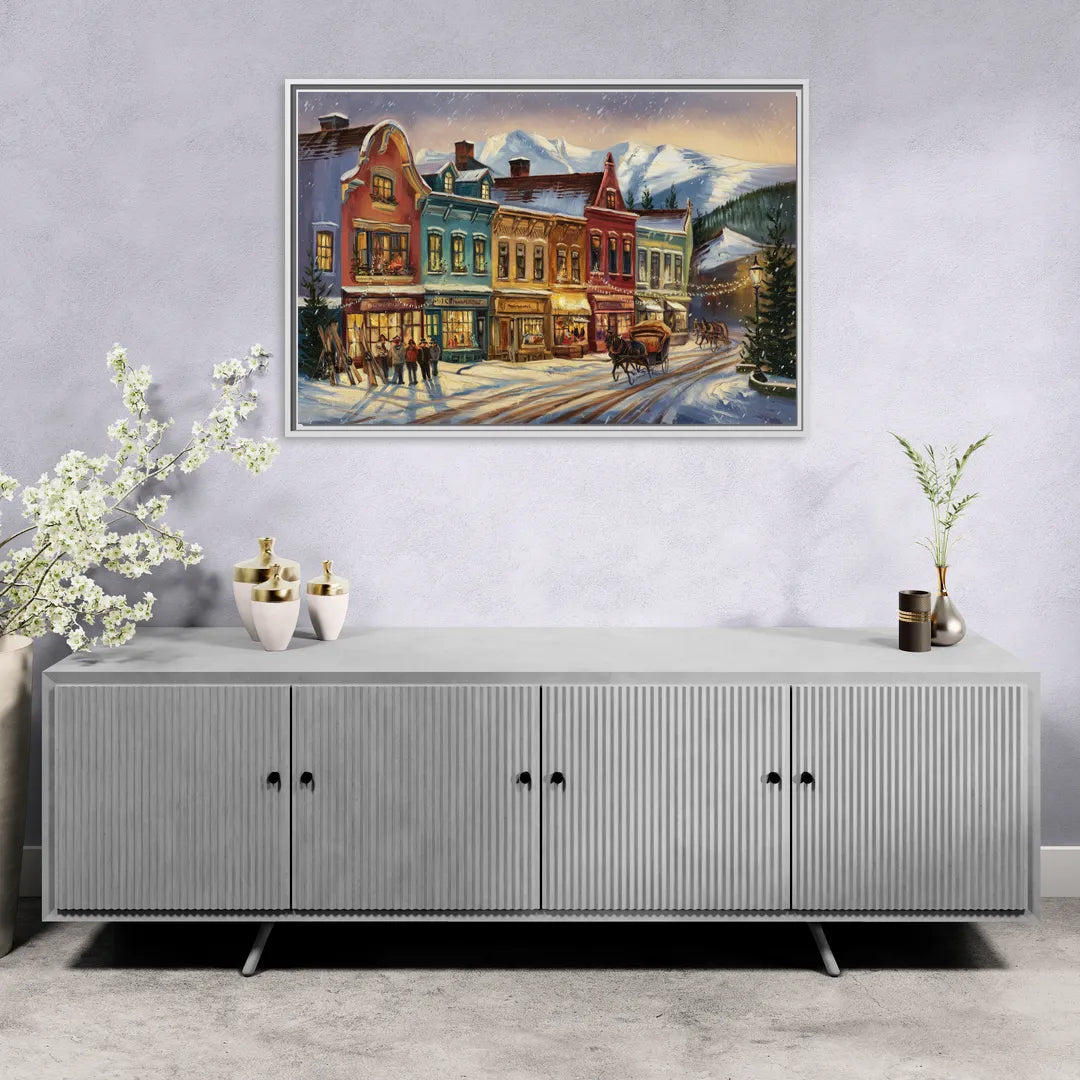 Breckenridge Historic Downtown - Living Room White Frame Canvas