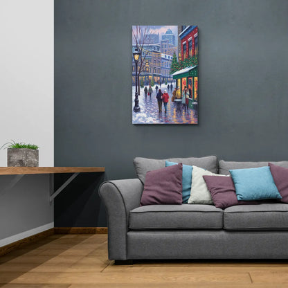 Quebec City Christmas Lights - Canvas Wall Art Living Room