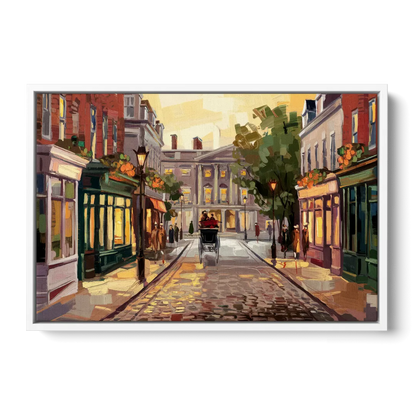 Lancaster Historic Downtown - White Frame Canvas