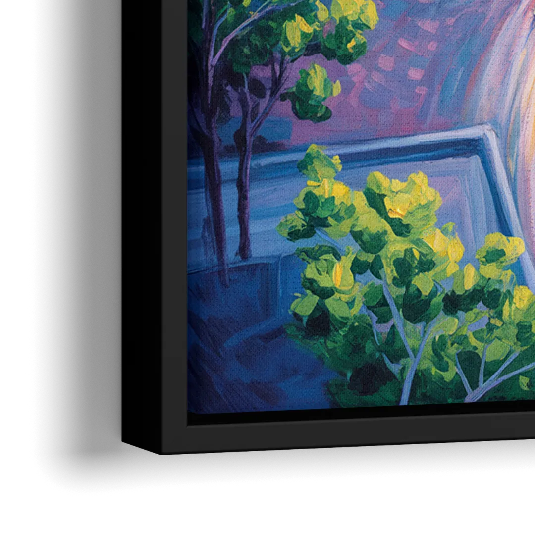 Quebec City Tower View - Close-Up Black Frame Canvas