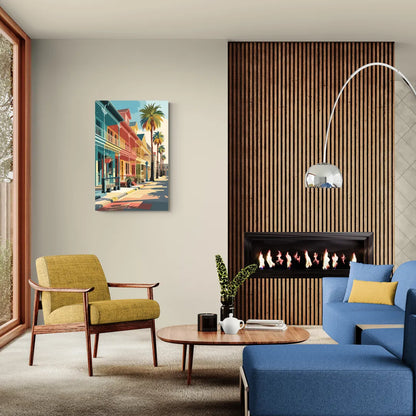 Galveston Downtown Charm - Canvas Wall Art Living Room