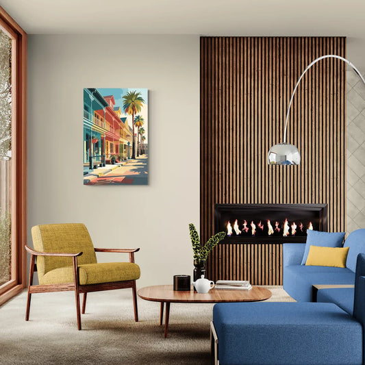 Galveston Downtown Charm - Canvas Wall Art Living Room