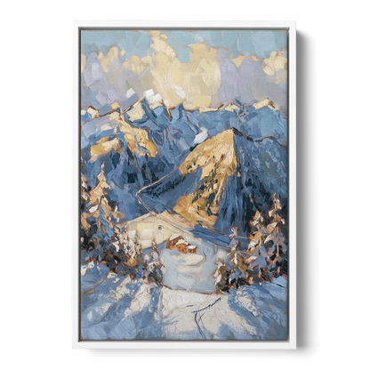 Park City Mountain Views - White Frame Canvas