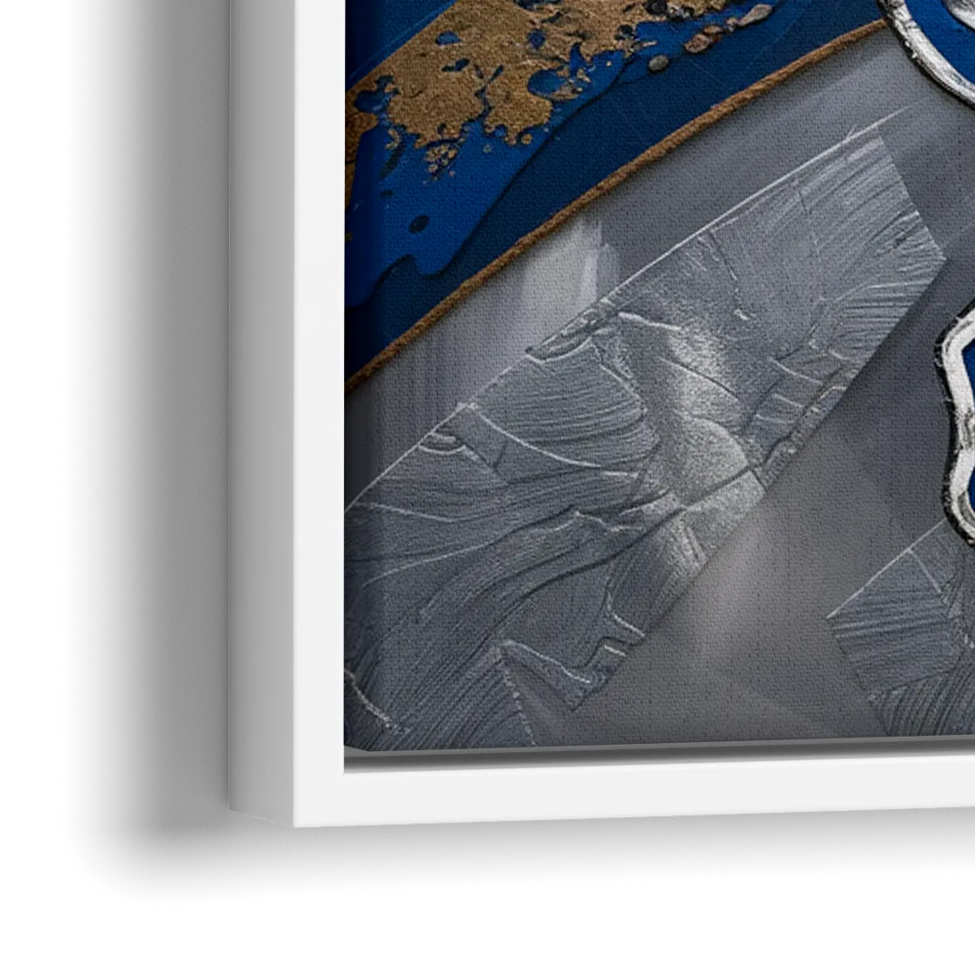 Detroit Lions Football - Close-Up White Frame Canvas