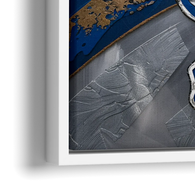Detroit Lions Football - Close-Up White Frame Canvas