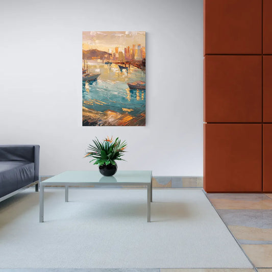 San Diego Harbor View Coastal - Canvas Wall Art Living Room