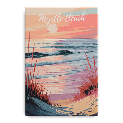 Myrtle Beach Sunset Reflections - Canvas Wall Art