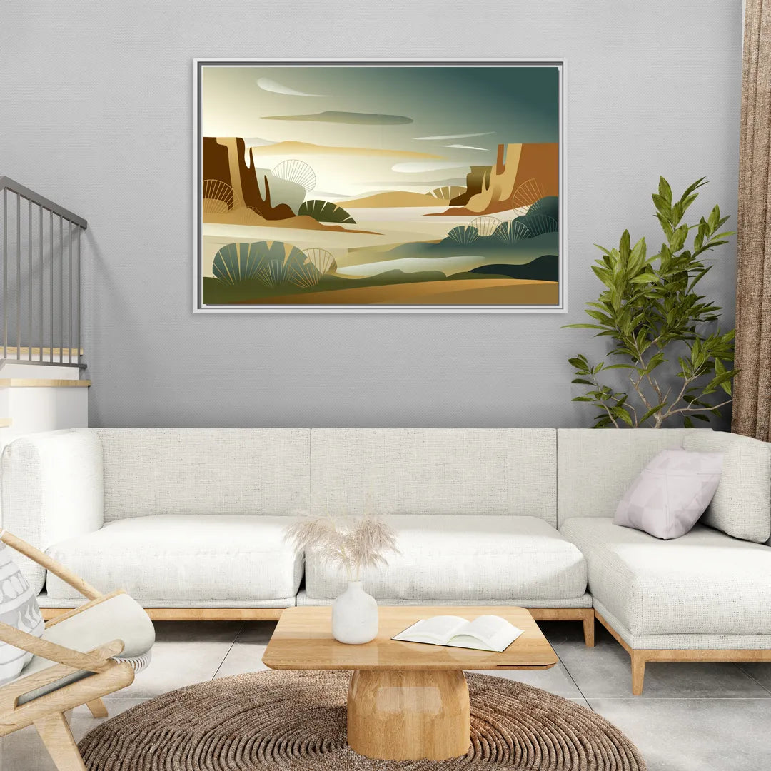 Scottsdale Sonoran Serenity - Living Room White Frame Canvas