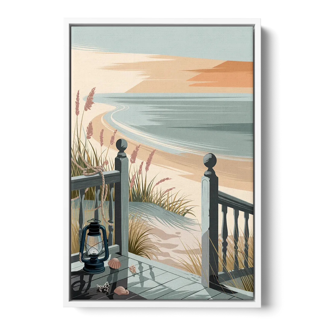 Seaside Nautical Charm - White Frame Canvas